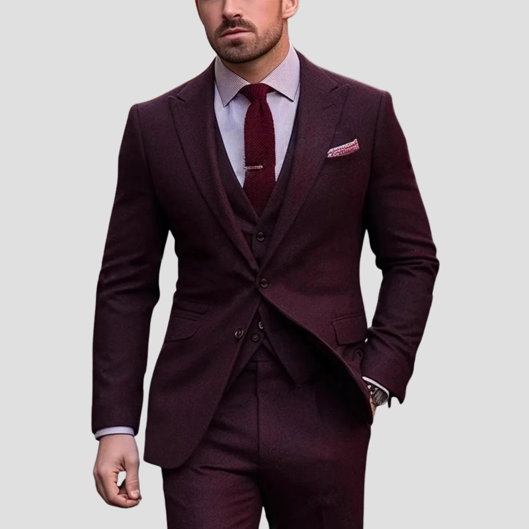 Men's Slim Fit 3-Piece Suit Set with Waistcoat