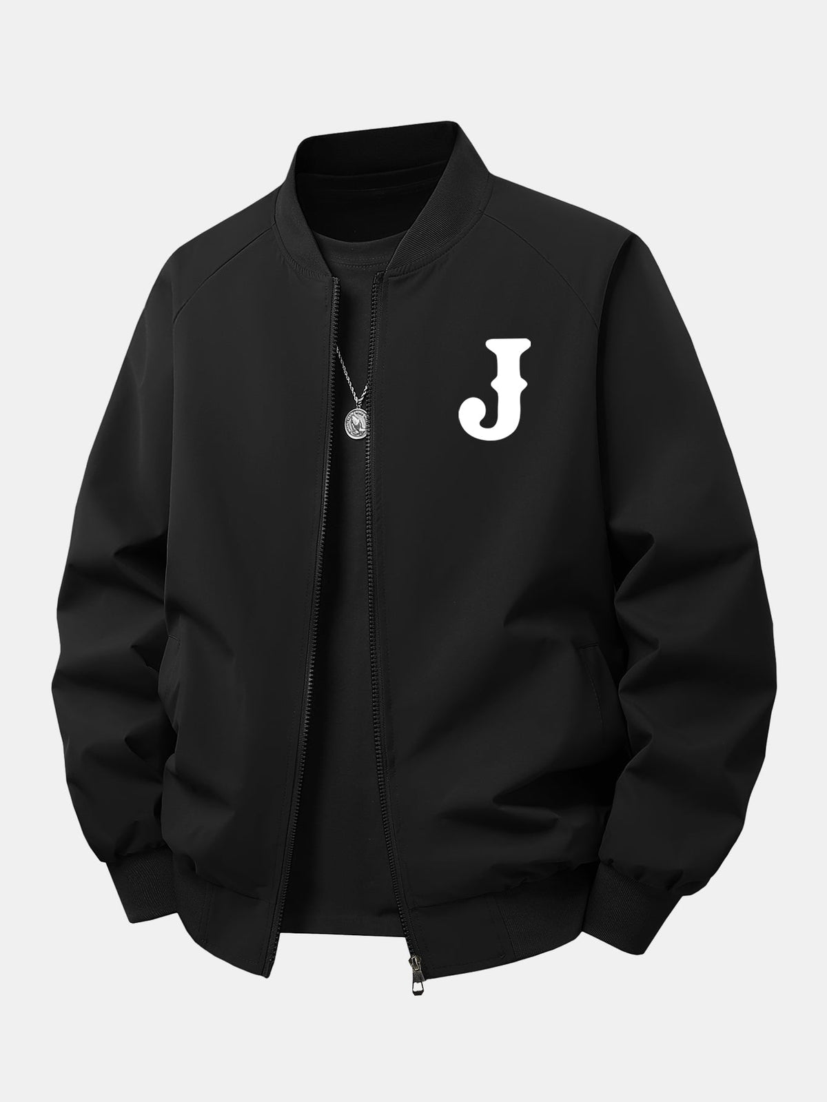 Men's Relaxed Fit Bomber Jacket – Printed Zip-Up Lightweight Casual Outerwear for Autumn and Everyday Streetwear