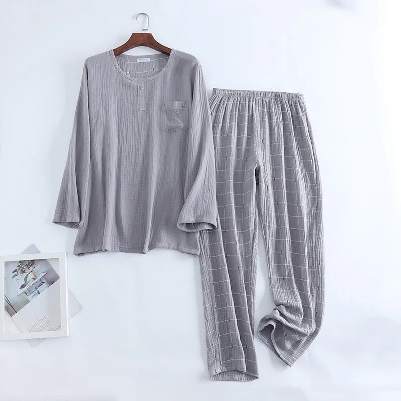 Men's Plus Size Cotton Pyjama Set | Comfortable Loungewear