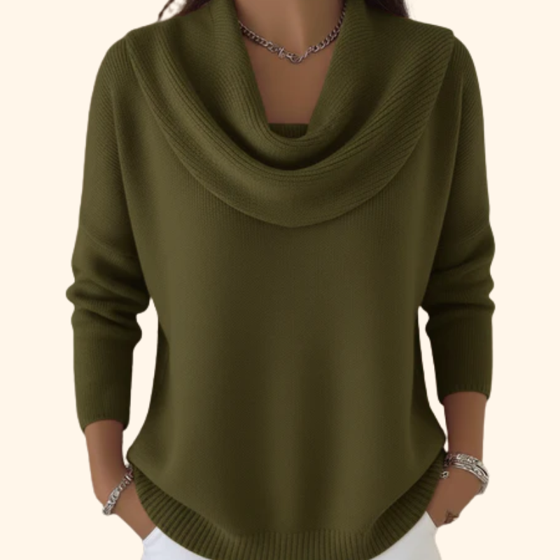 Rosalyn | Draped Cowl Neck Sweater