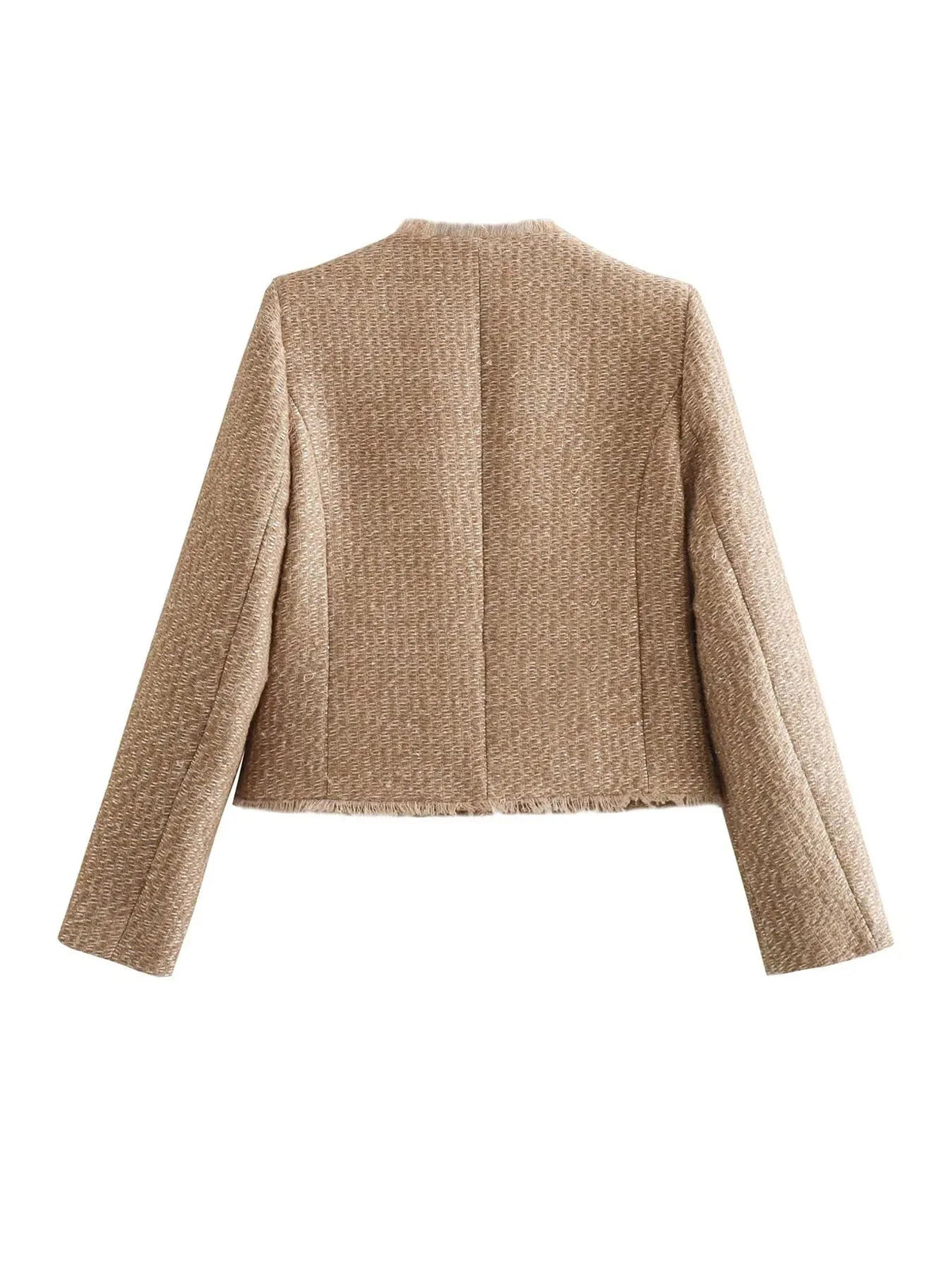 Pearl | Short Tweed Button Blazer