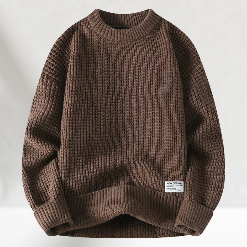 HONEYCOMB KNIT CREW NECK SWEATER FOR MEN