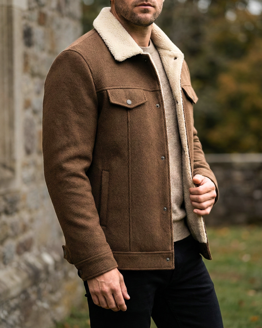 Ashford Classic Shearling Collar Trucker Jacket