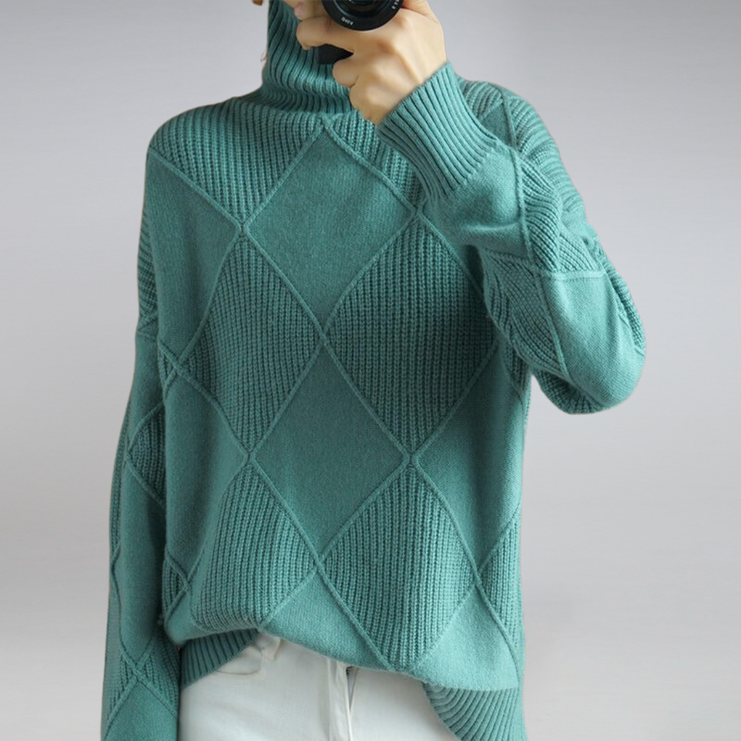 Women's Textured Knit Crew Neck Sweater