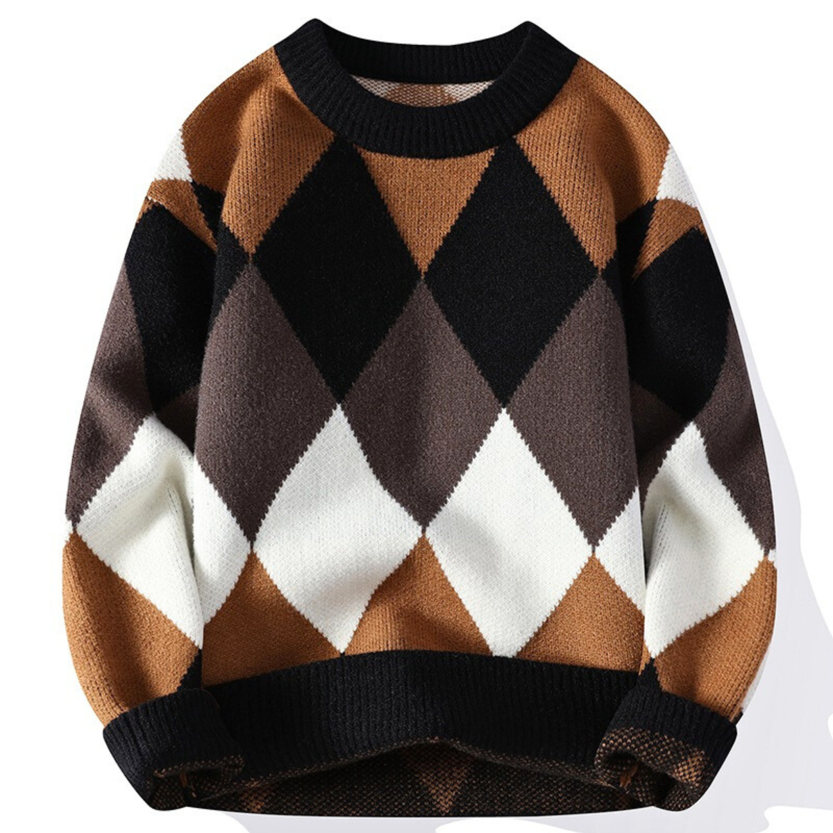 Andrew Men's Microfiber Sweater – Soft Diamond Knit Design