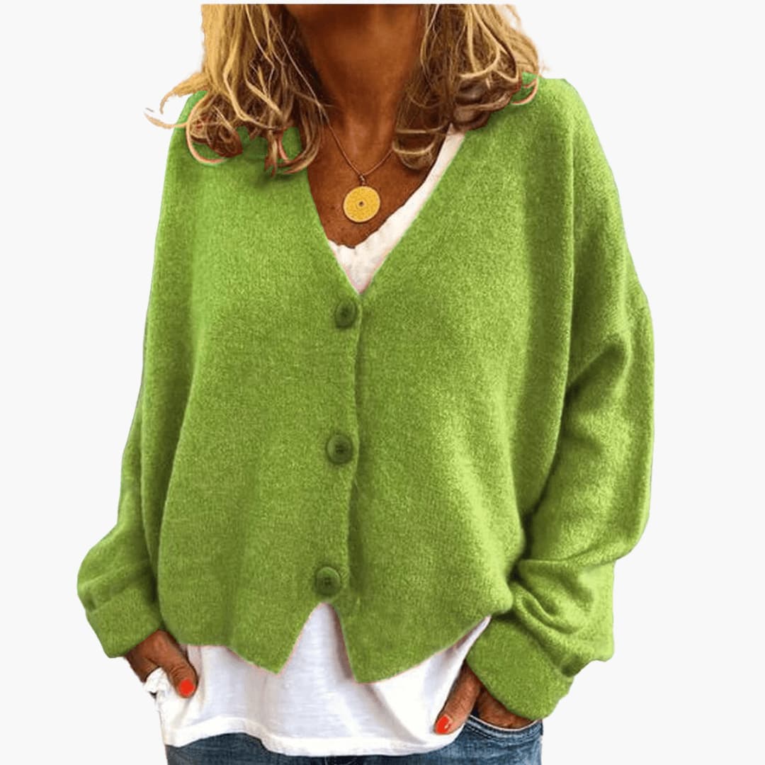 Brooke | Knitted Button V-Neckline Cardigan