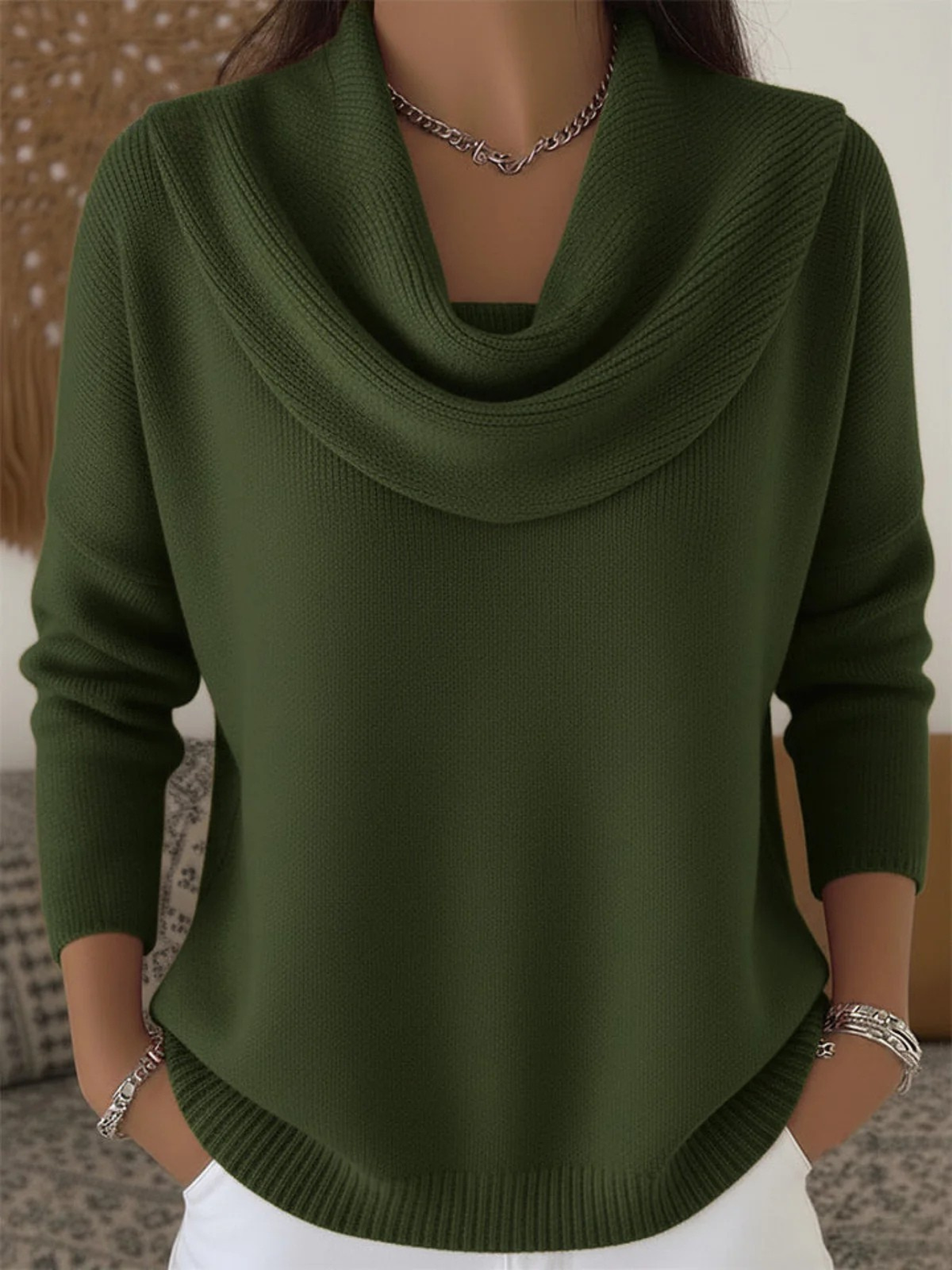 Women’s Cowl Neck Knitted Jumper