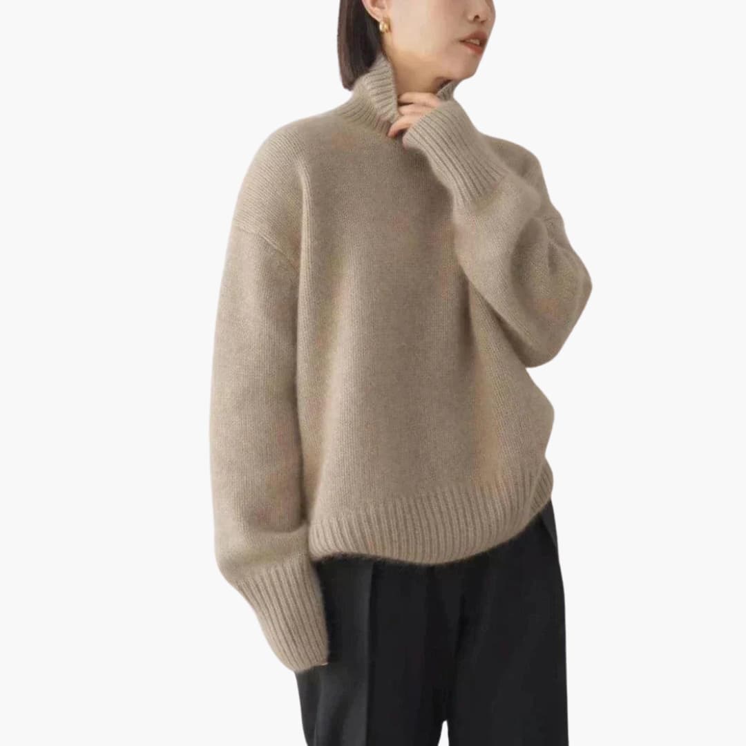 Natalia | Ribbed Hem Turtleneck Sweater