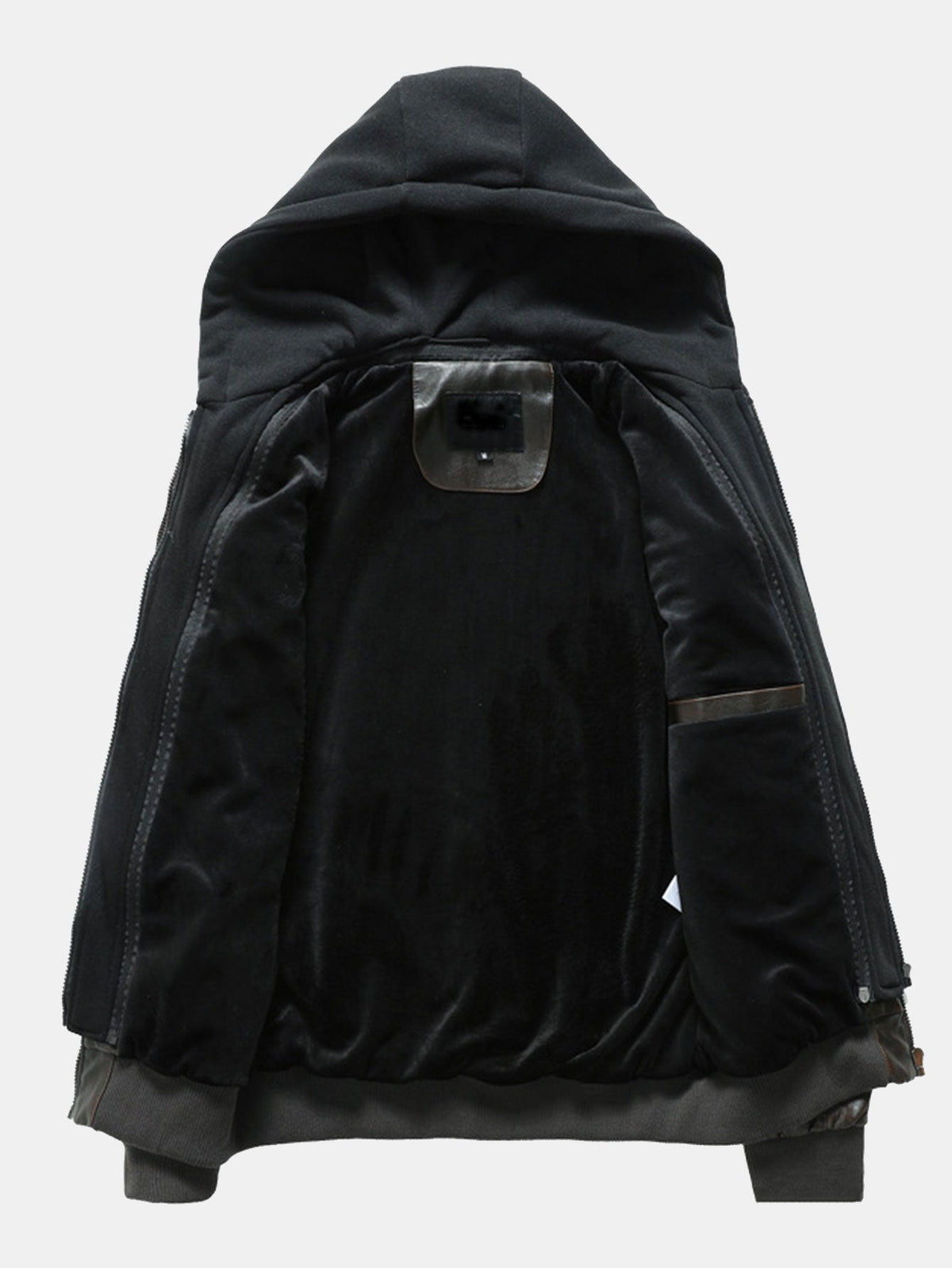 Men's Faux Leather Biker Jacket with Detachable Hood – Vintage Zip-Up Casual Outerwear for Autumn and Winter
