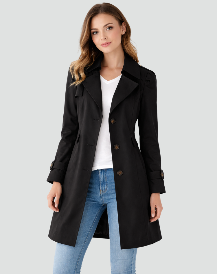 Women's Lightweight Trench Coat | Classic Lapel Jacket