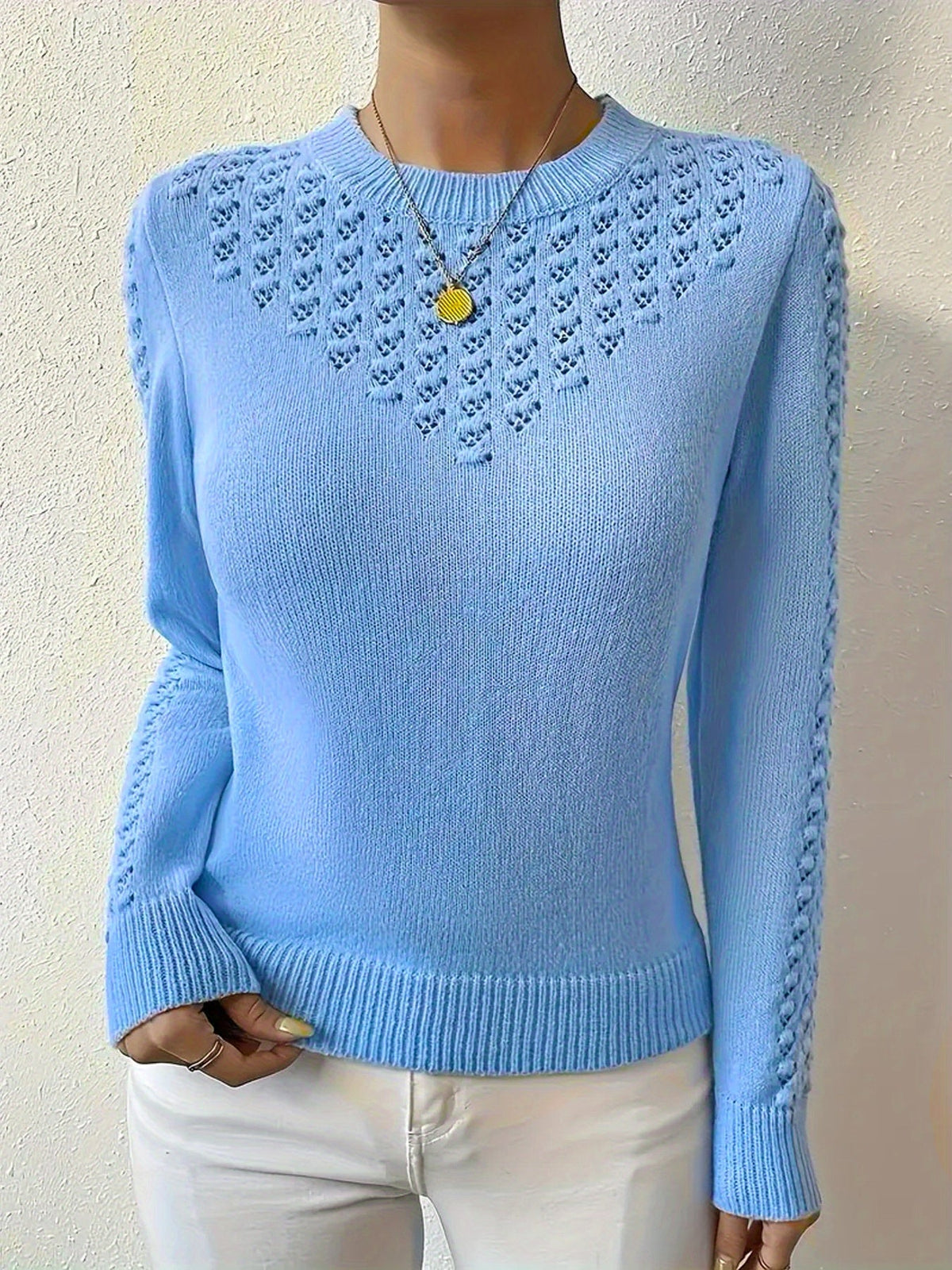 Bettany | Pointelle Crew Neck Sweater