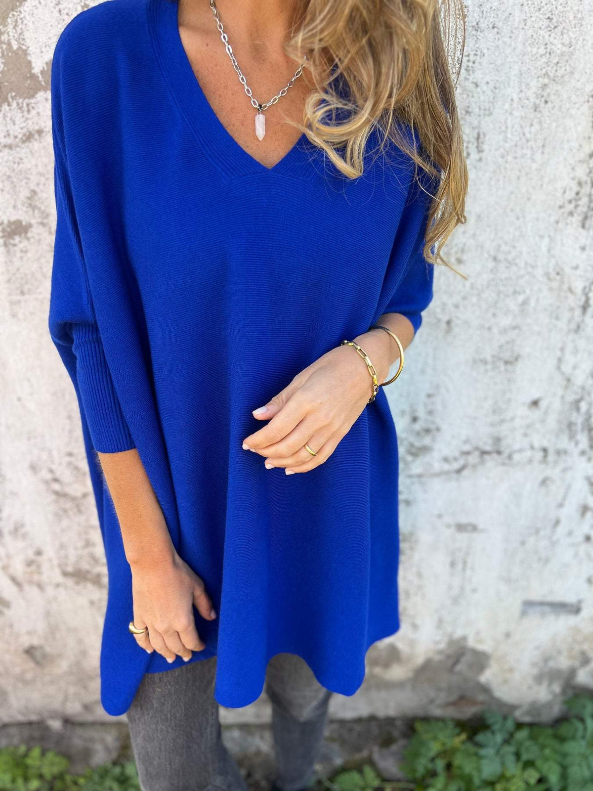Althea | Oversized V-Neck Tunic Sweater