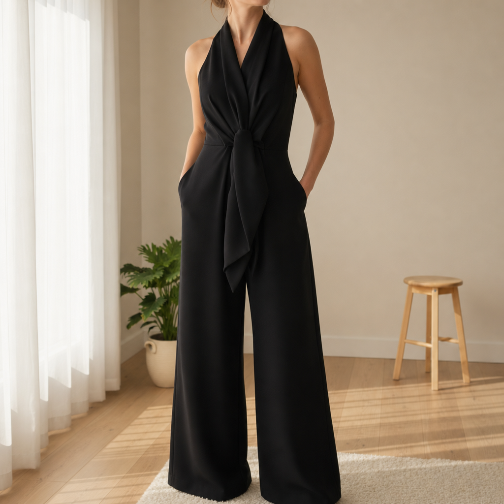 Nafplio Halter Knot Jumpsuit