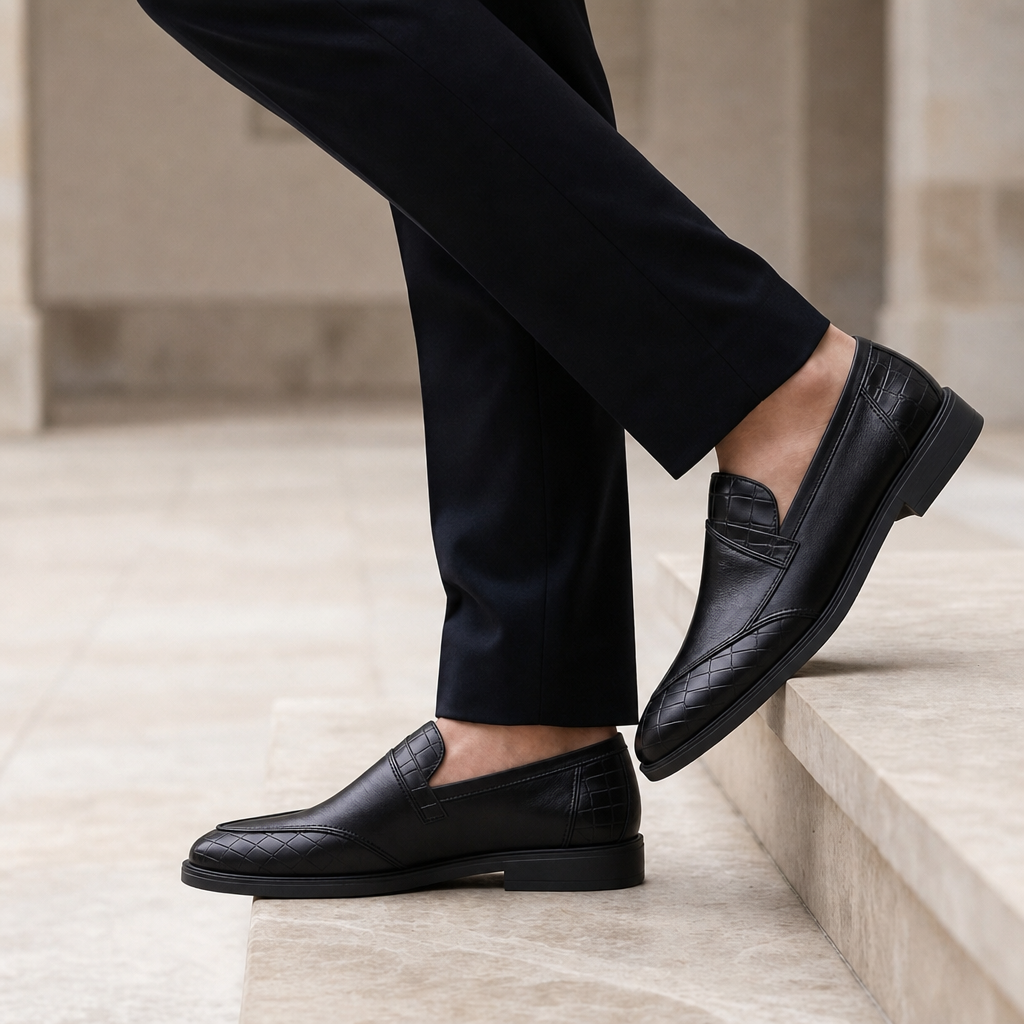 Pienza Croc Embossed Loafers