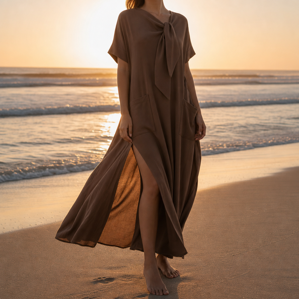 Toledo Bow Neck Maxi Dress