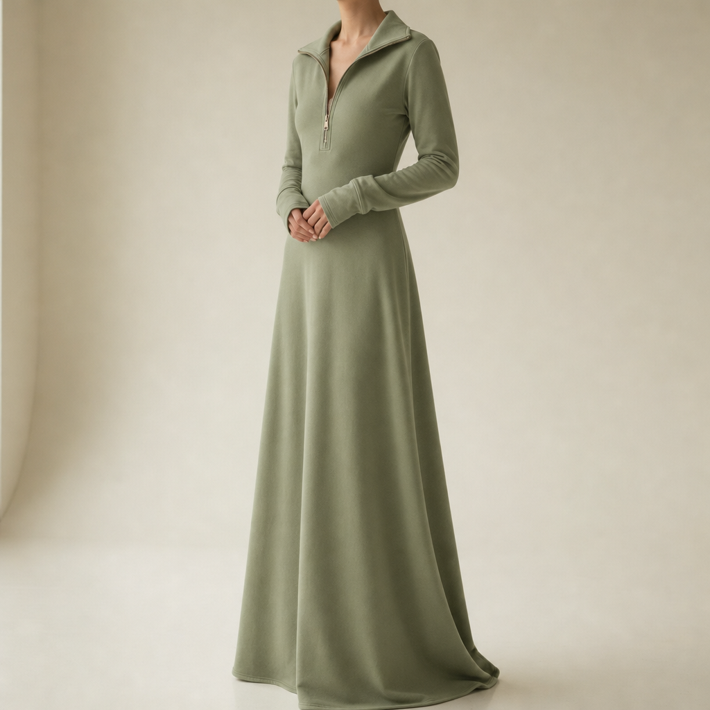 Rimini Zip-Up Maxi Dress