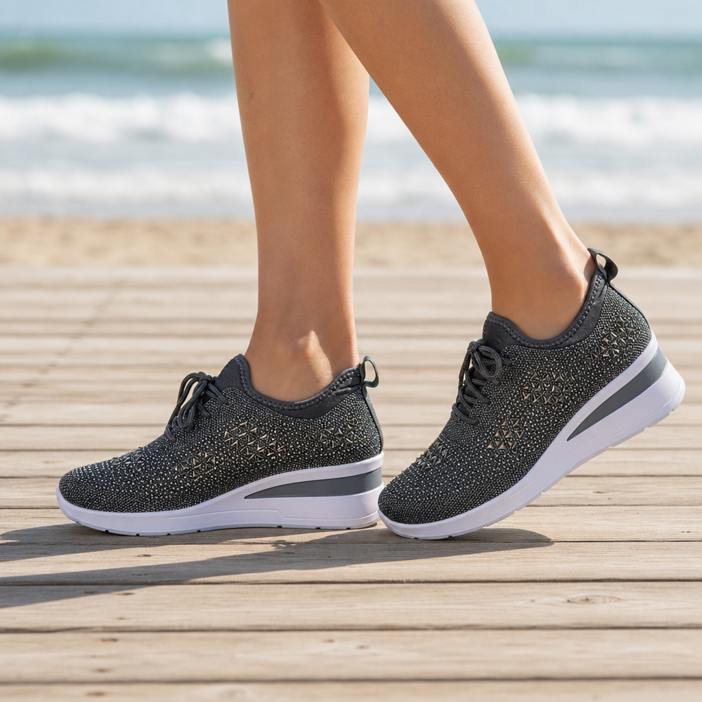 Cefalu Crystal Wedge Sneakers