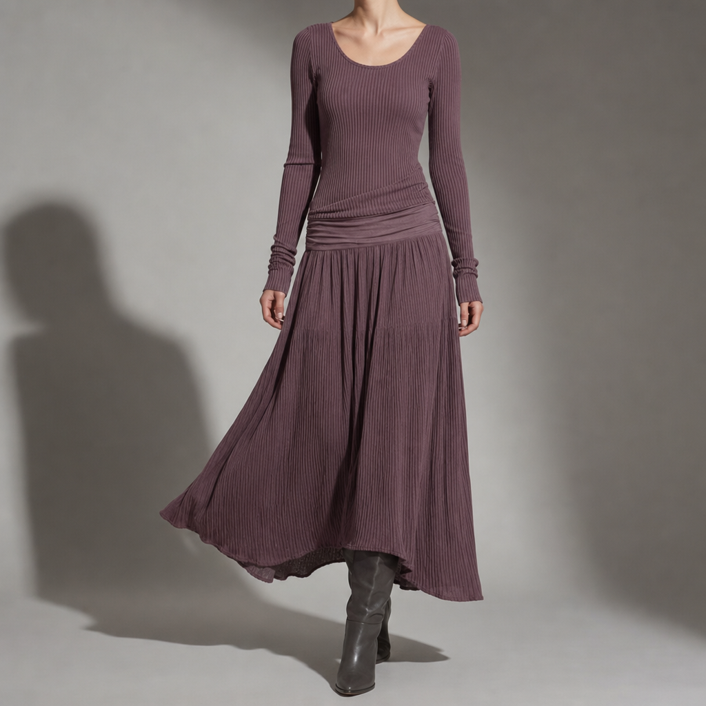 Cadiz Ribbed Knit Maxi Dress