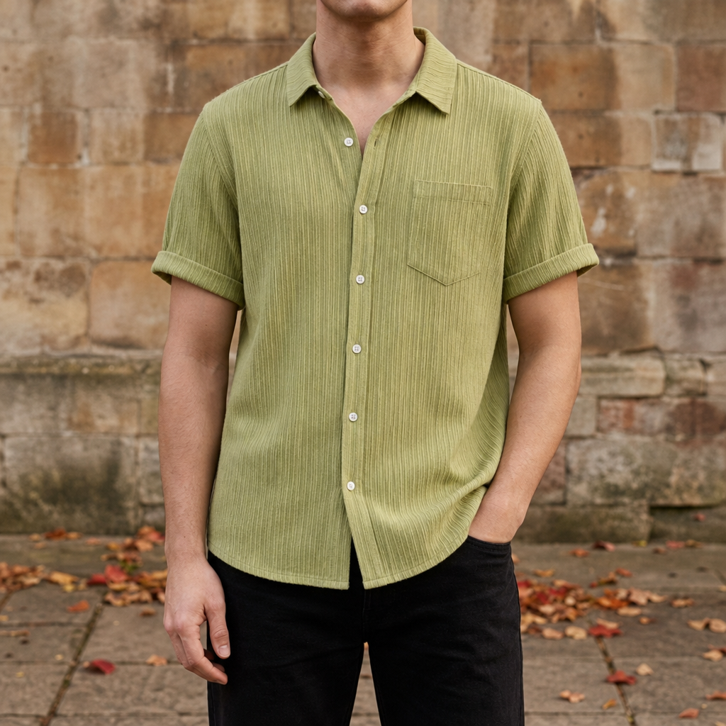 Folegandros Crinkle Cotton Shirt