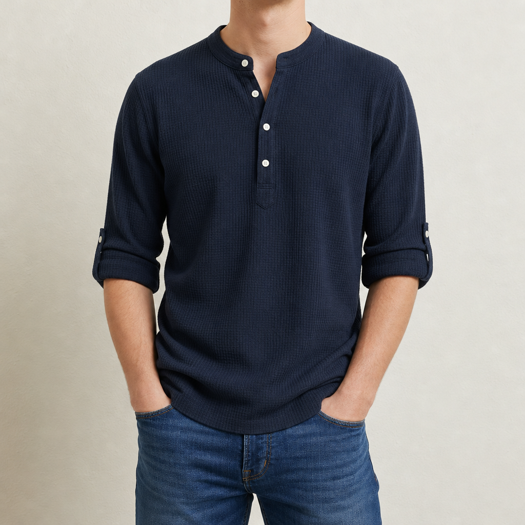Ierapetra Waffle Henley Shirt