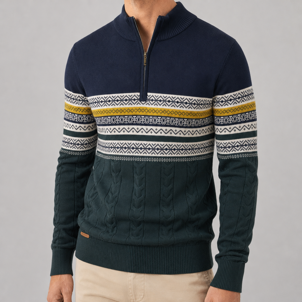Bellagio Nordic Quarter Zip Sweater