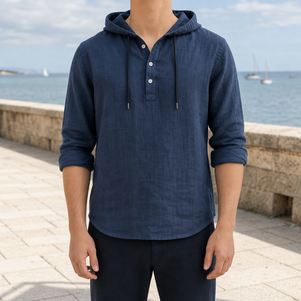 Tavira Linen Hooded Henley
