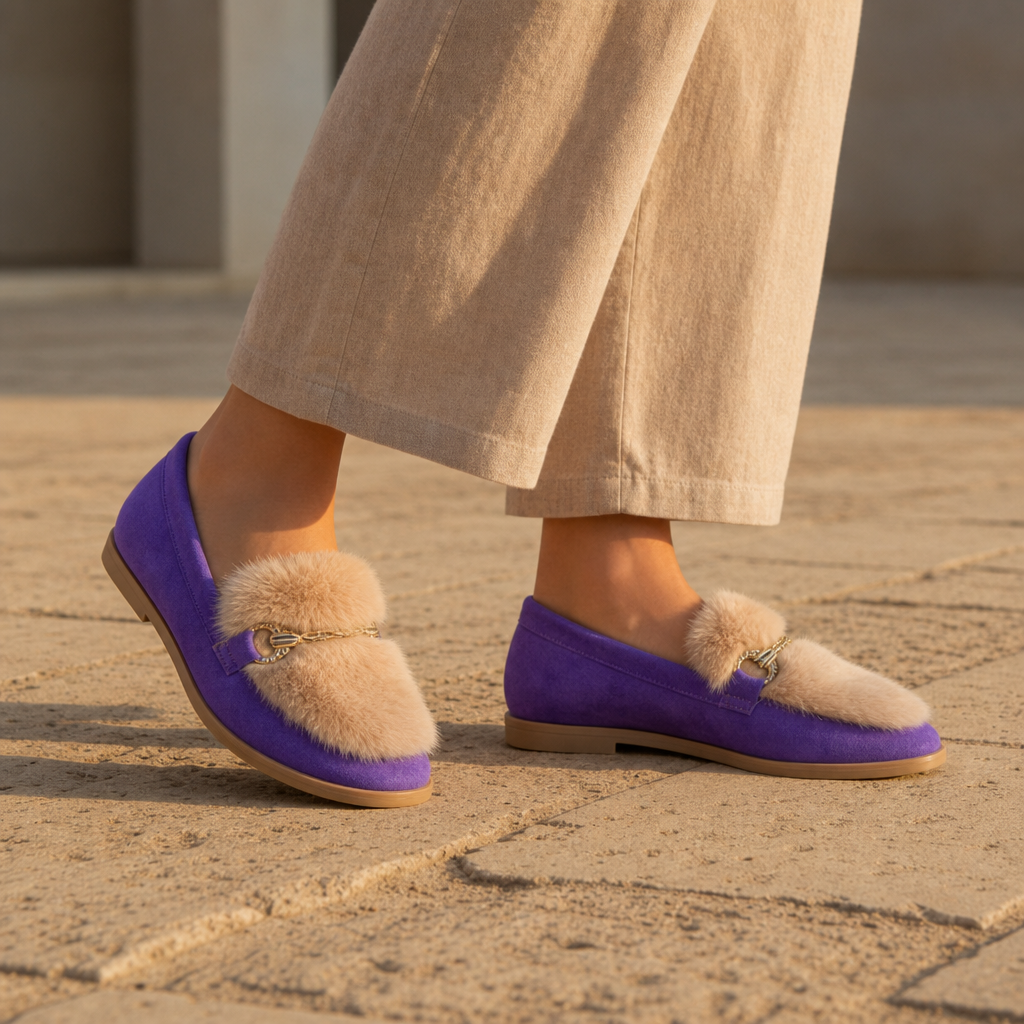 Ierapetra Faux Fur Chain Loafers