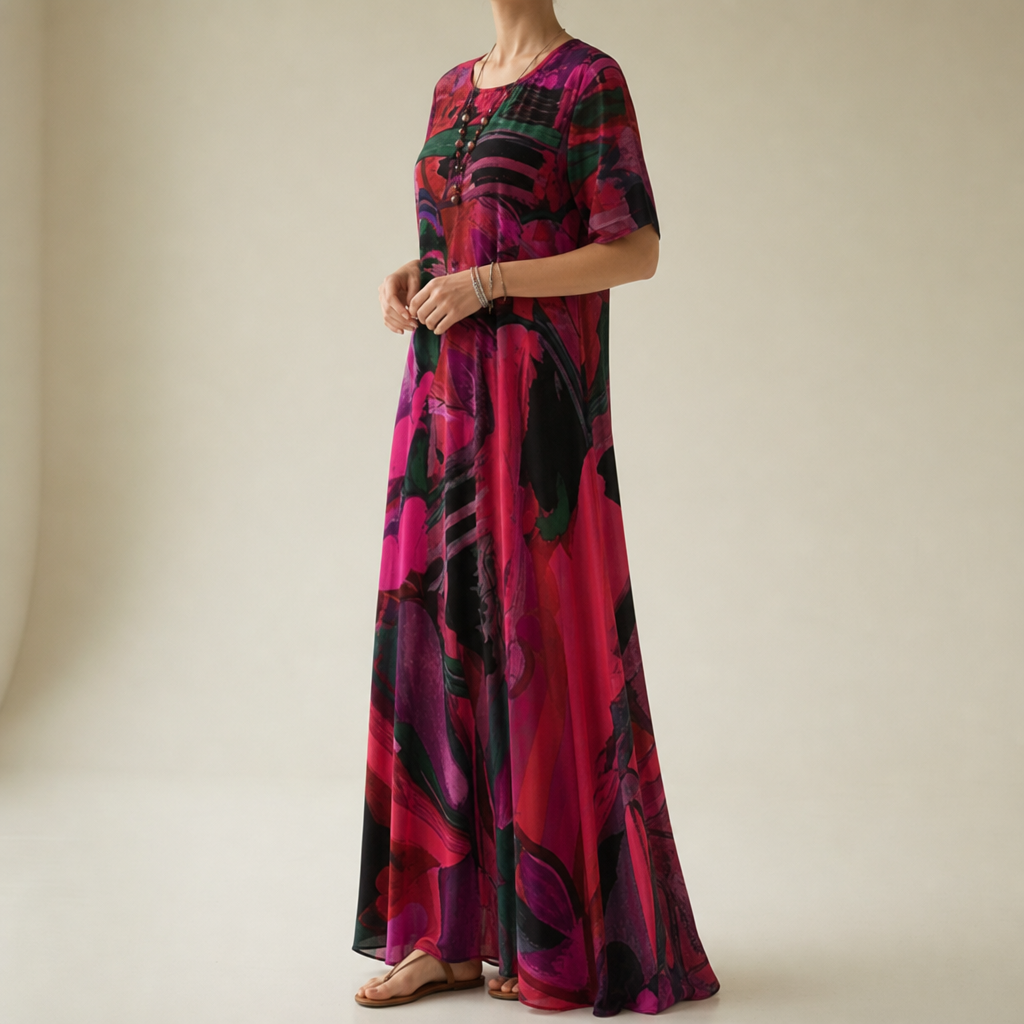 Carvoeiro Abstract Print Midi Dress