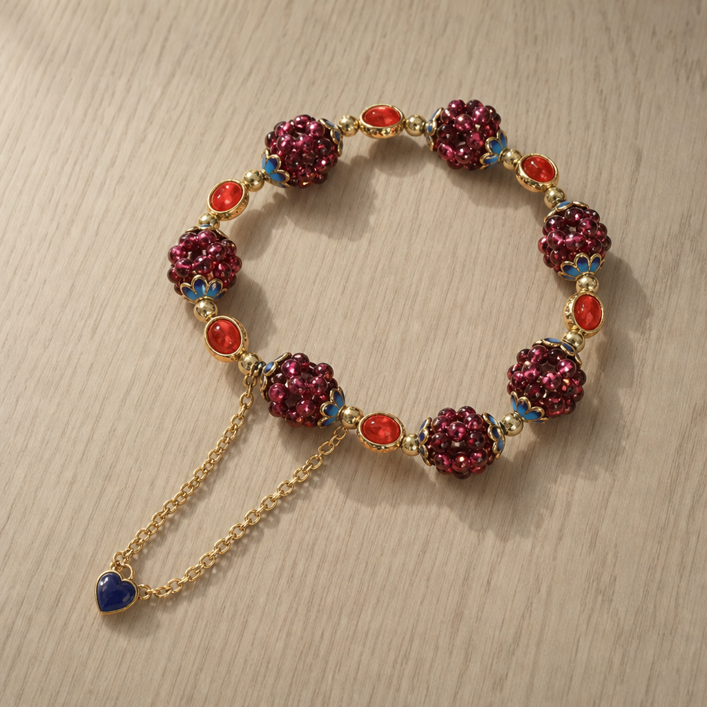 Valencia Garnet Crystal Cluster Bracelet