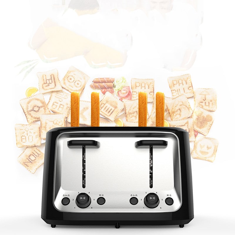 4 Slice Toaster Oven with Dual Controls Stainless Steel Top and Protective Cover Four
