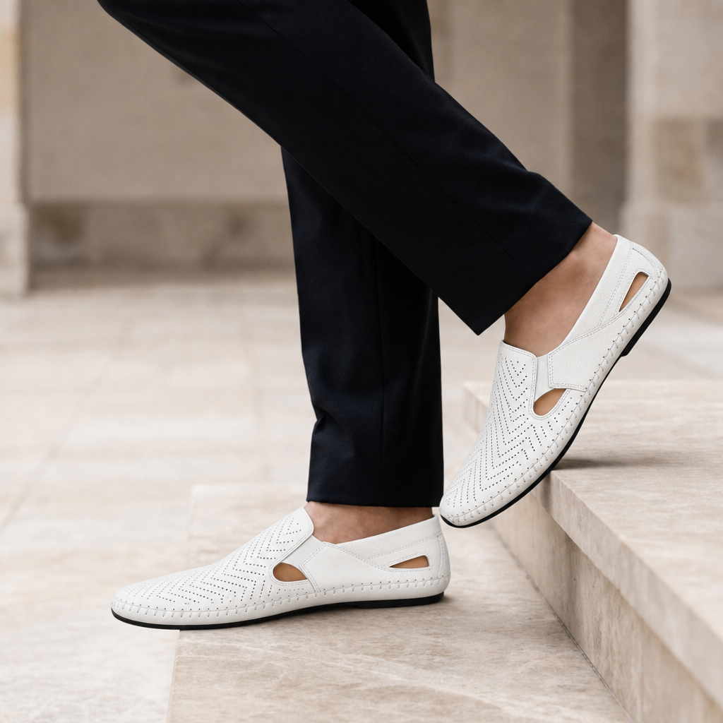 Nice Perforated Leather Sandals