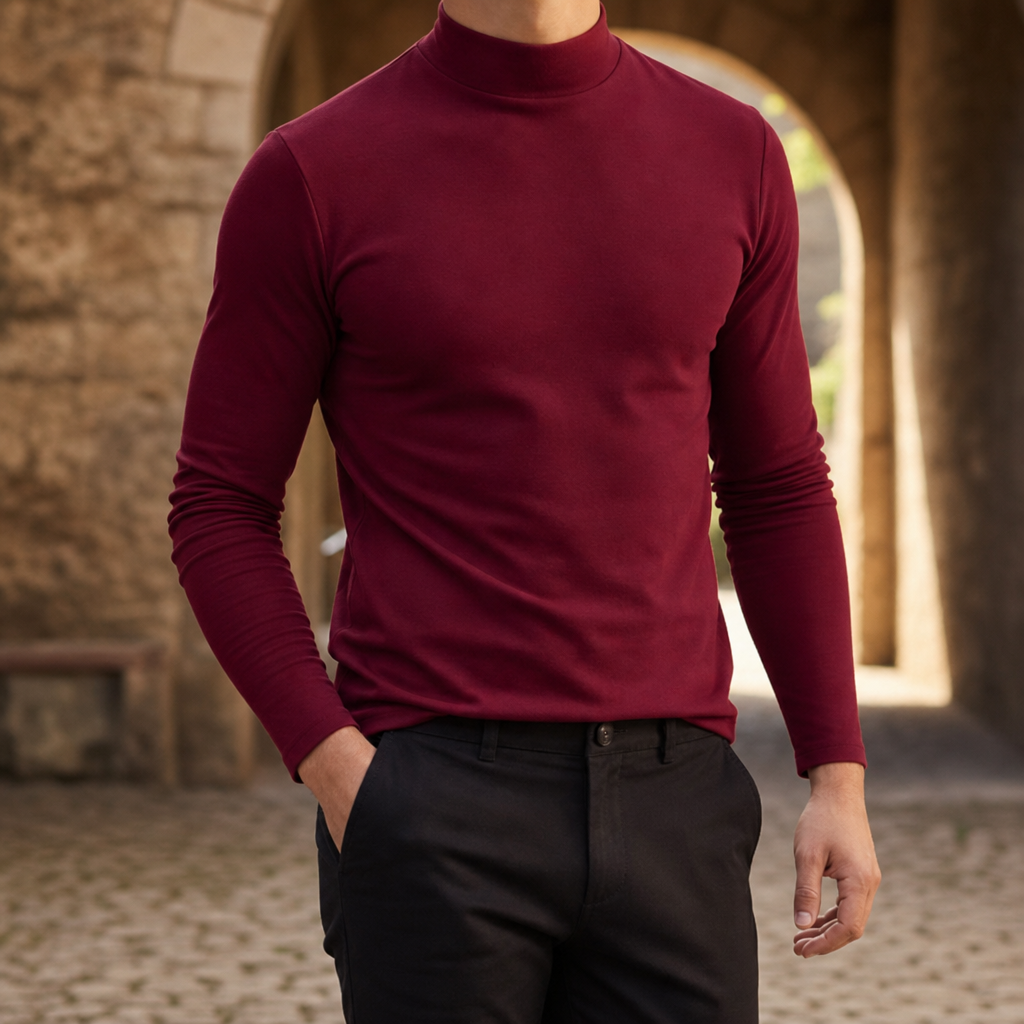 Santander Slim Fit Mock Neck