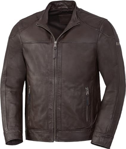 Men’s Genuine Nappa Leather Biker Jacket – Butter-Soft Regular-Fit Transitional Layer with Narrow Stand Collar Zipped Pockets Distressed Seams for Autumn Travel Smart Casual Weekends and Everyday City Wear