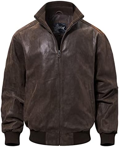 Men’s Genuine Leather Bomber Jacket – Ribbed Stand-Collar Casual Layer for Autumn Travel Weekend and Smart Casual Wear