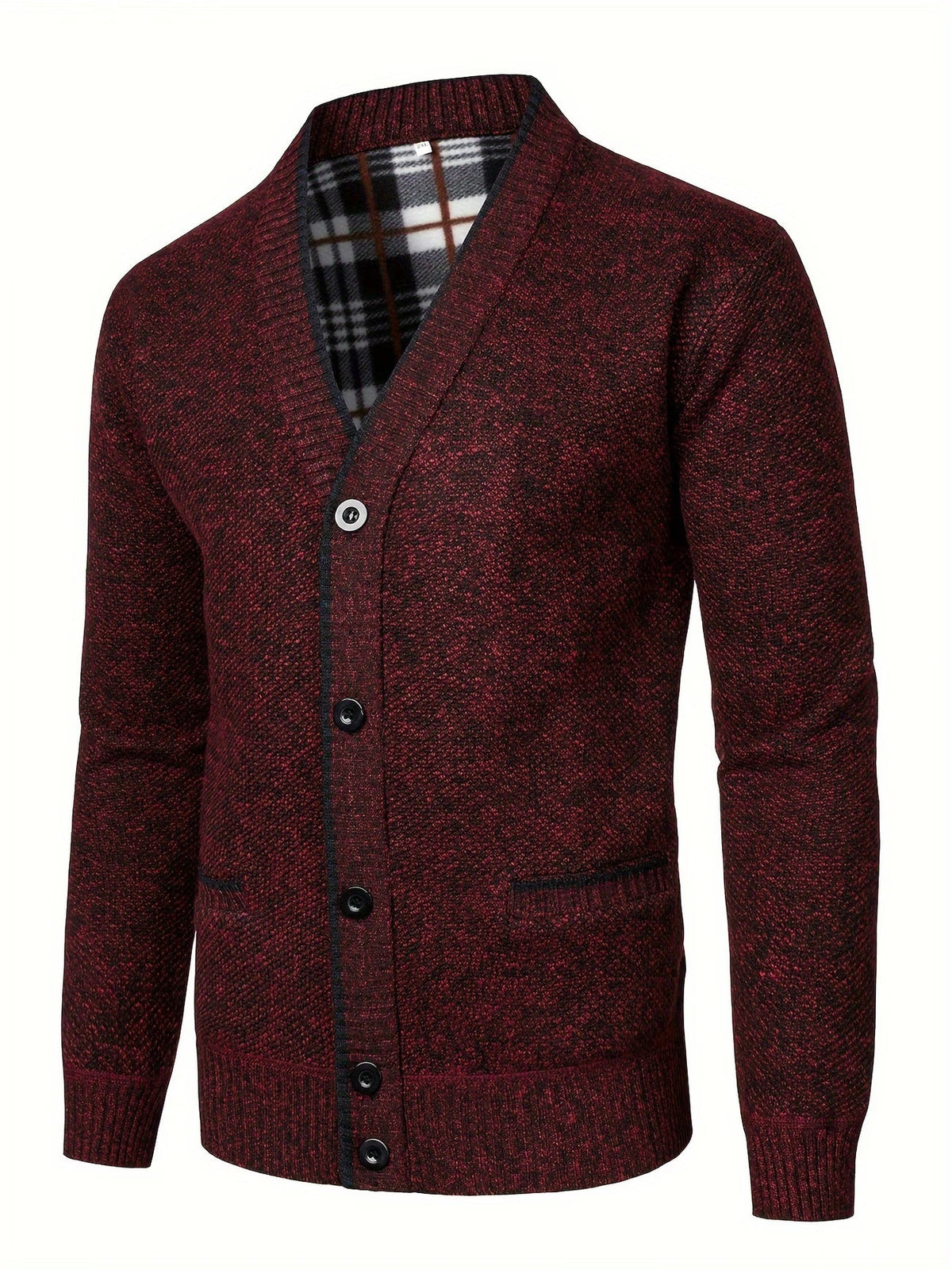 FLEECE V NECK CARDIGAN FOR MEN