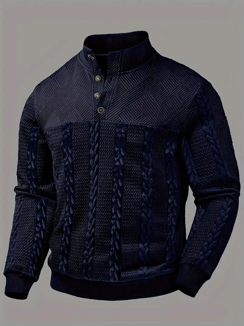 Sutton Men's Cable Knit Henley Sweater