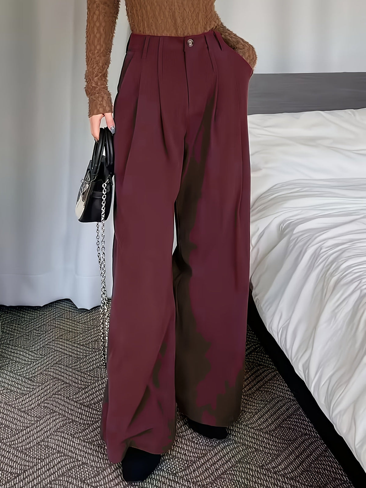 Celine | Pleated High Waisted Wide-Leg Pants