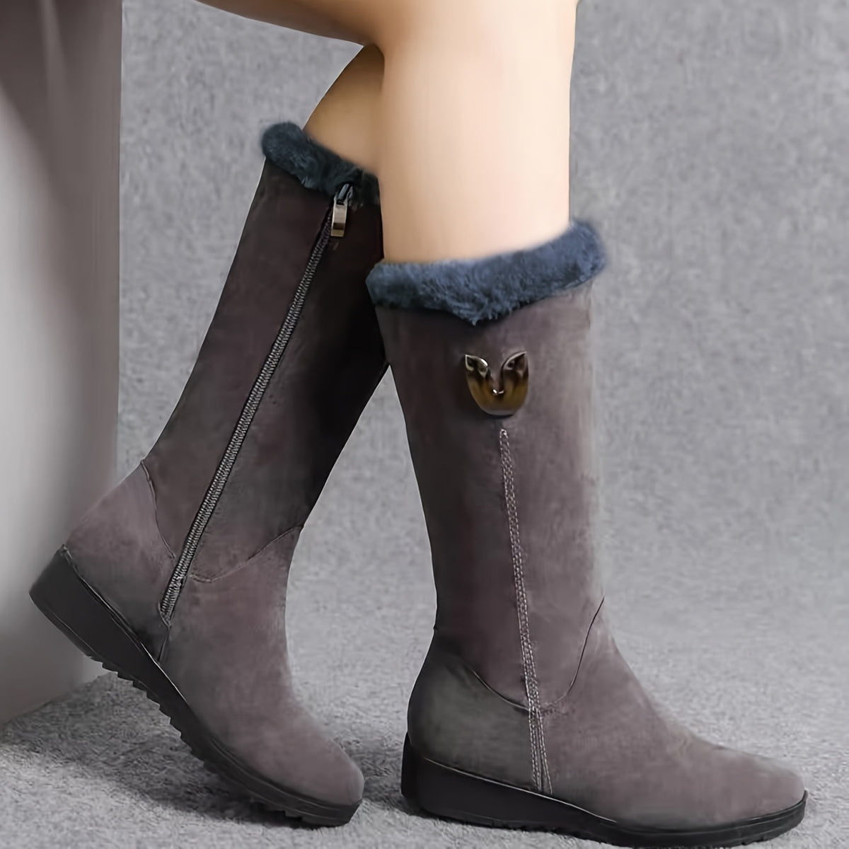 Solveig | Cuffed Mid Calf Snow Winter Boots