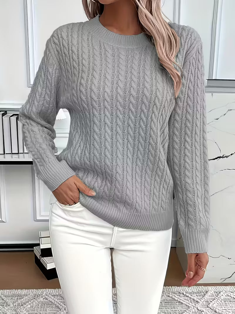 Jacquenetta | Cable Knit Crew Neck Sweater