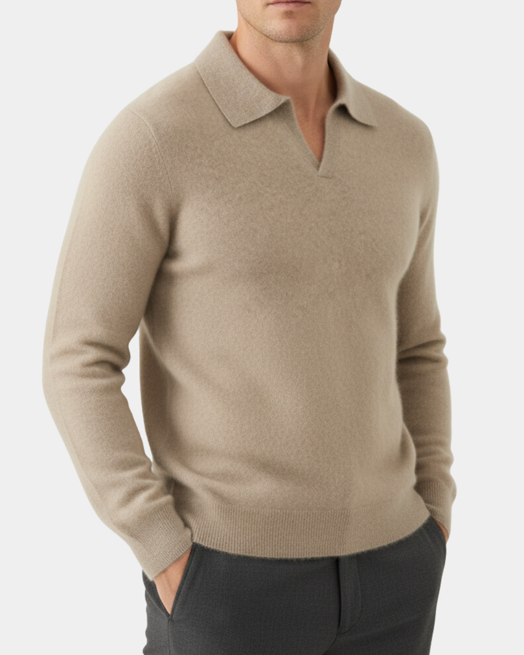 Harrison Slim-Fit Cashmere Polo Sweater