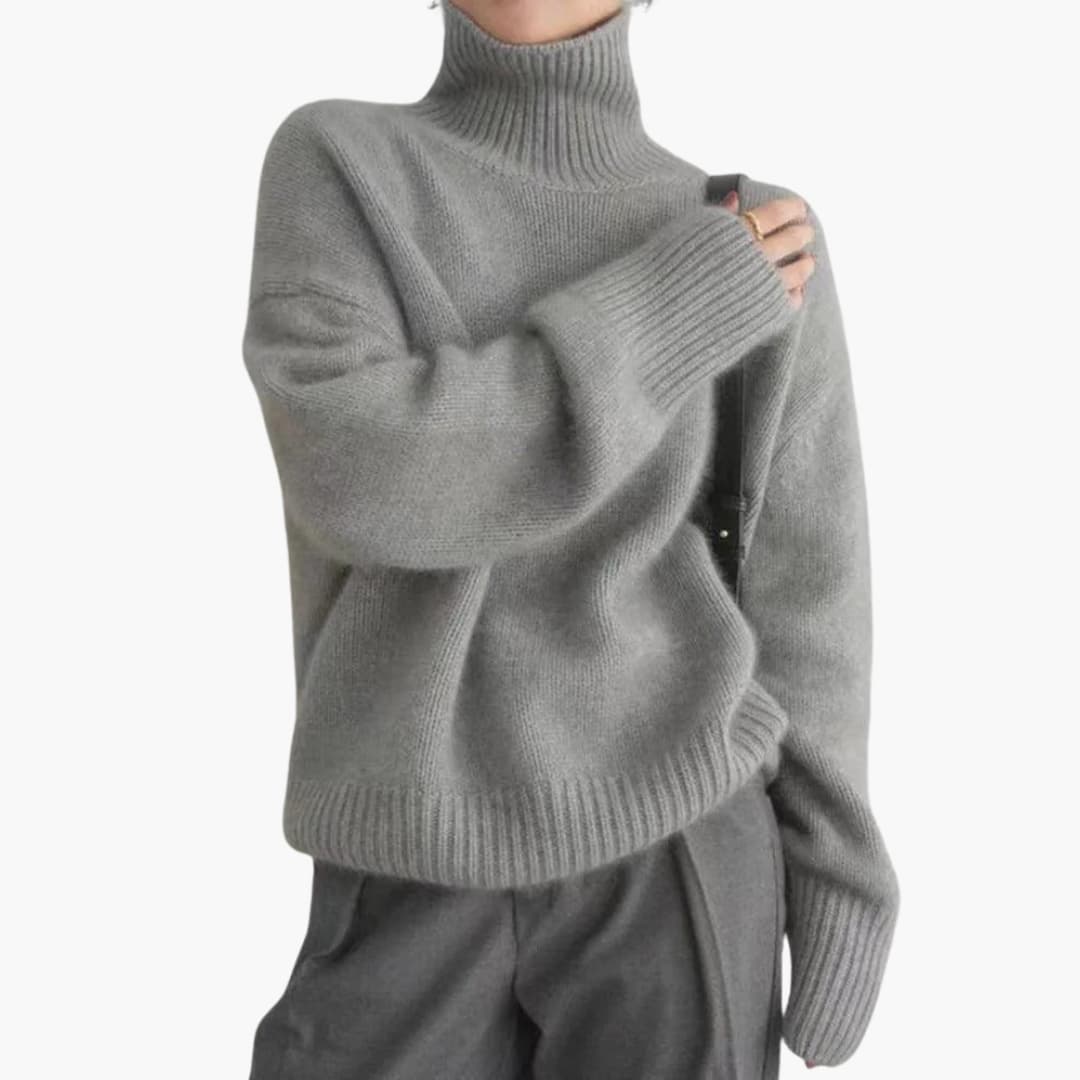 Natalia | Ribbed Hem Turtleneck Sweater