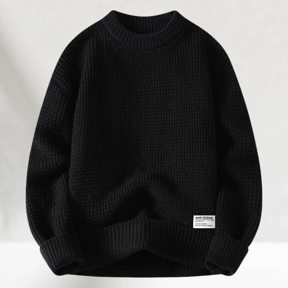 HONEYCOMB KNIT CREW NECK SWEATER FOR MEN