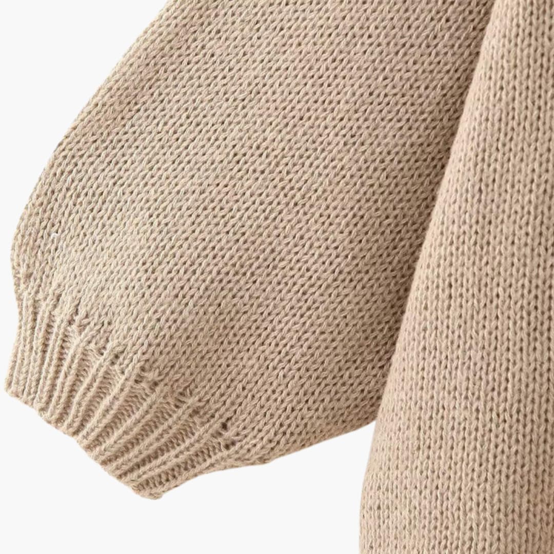Celeste | Oversized Knit Button-Up Front Ribbed Cuffs Cardigan