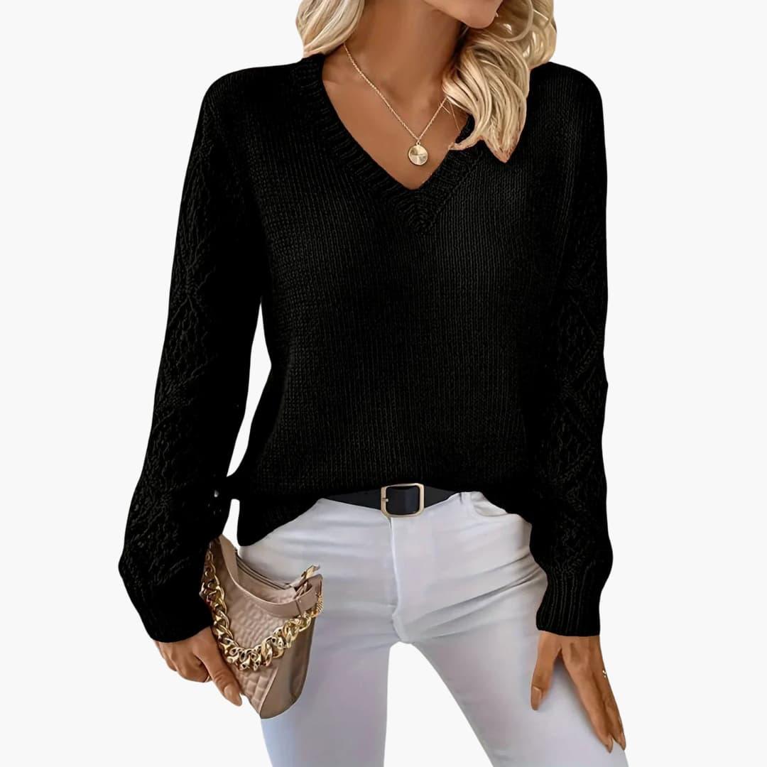 Zinnia | Crochet Sleeve Details Sweater