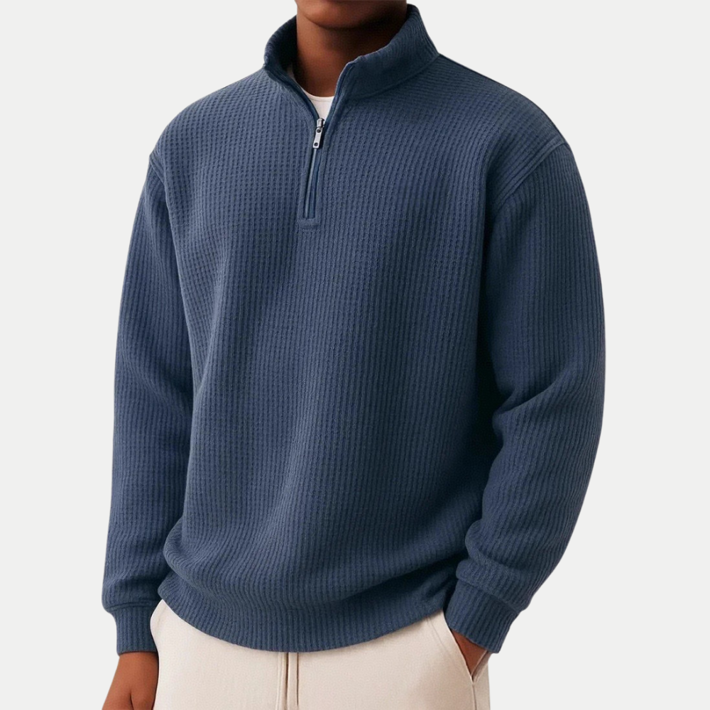 KNIT HALF ZIP SWEATER FOR MEN