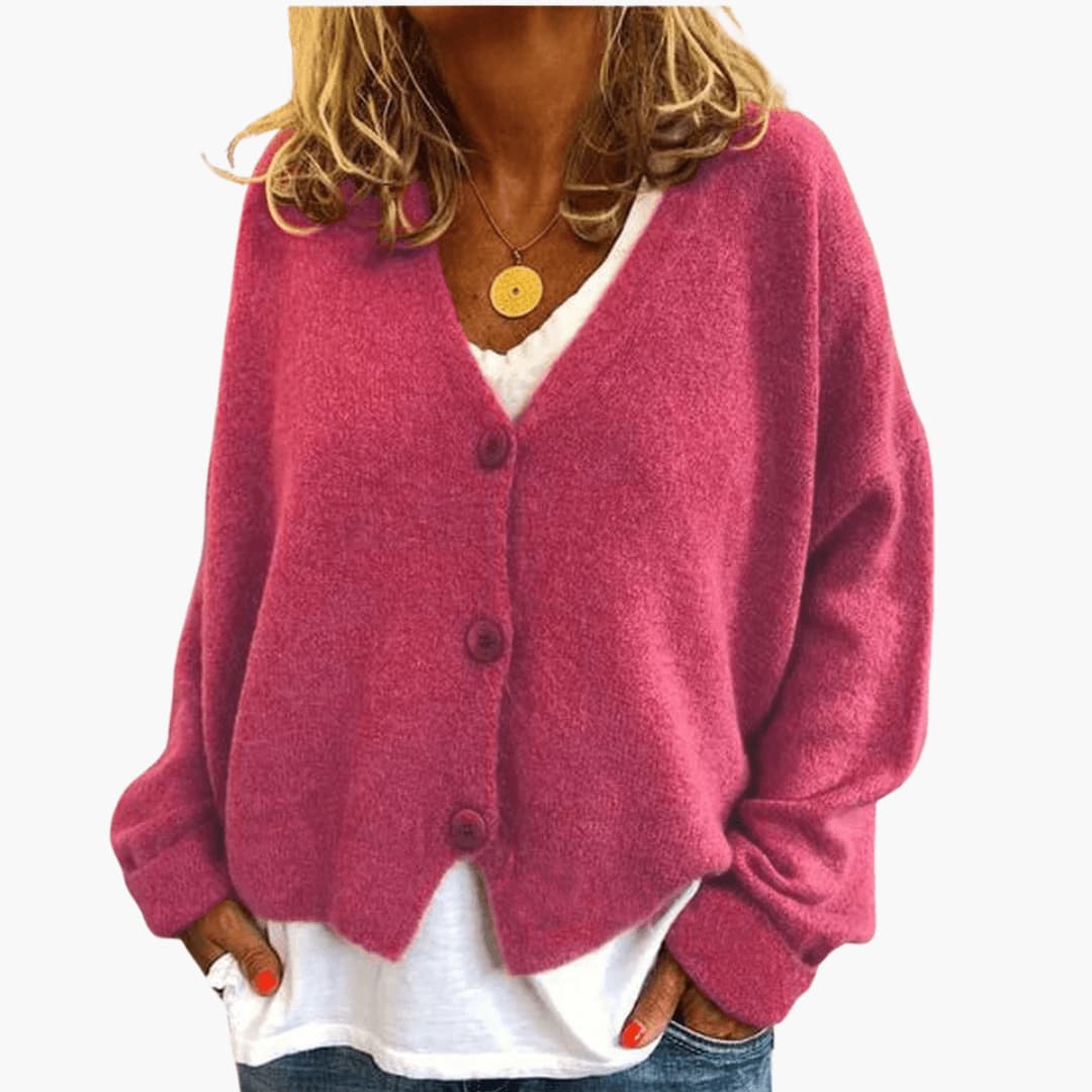 Brooke | Knitted Button V-Neckline Cardigan