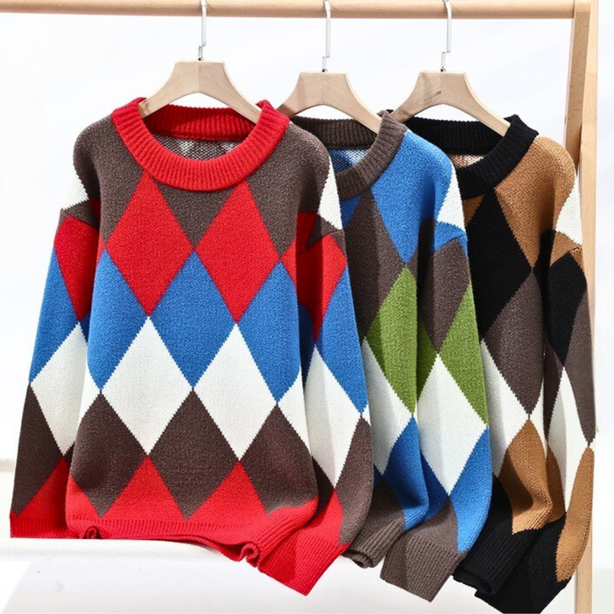 Andrew Men's Microfiber Sweater – Soft Diamond Knit Design