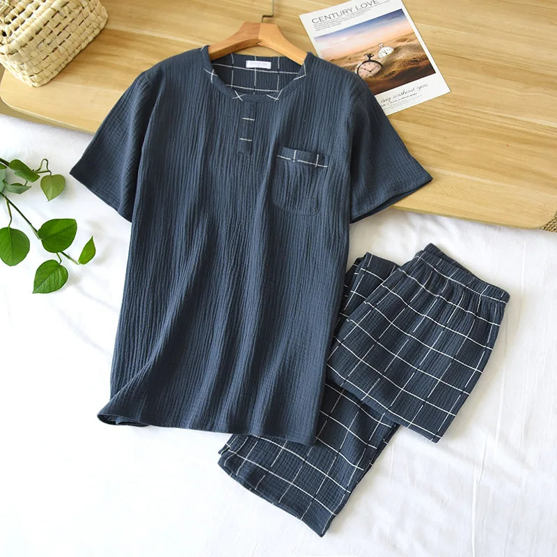 Men's Plus Size Cotton Pyjama Set | Comfortable Loungewear