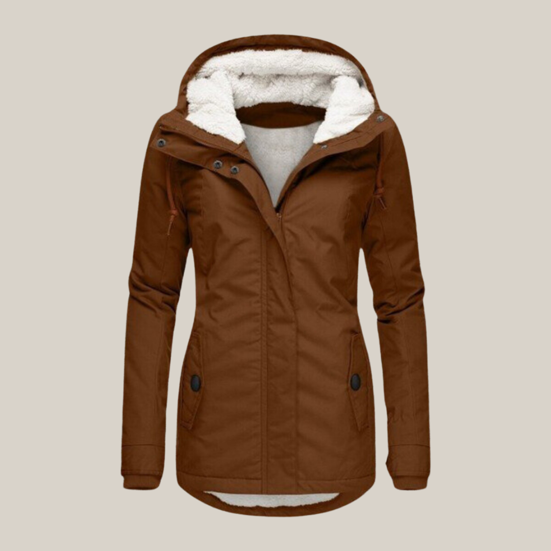 Women's Fleece-Lined Winter Jacket with Hood