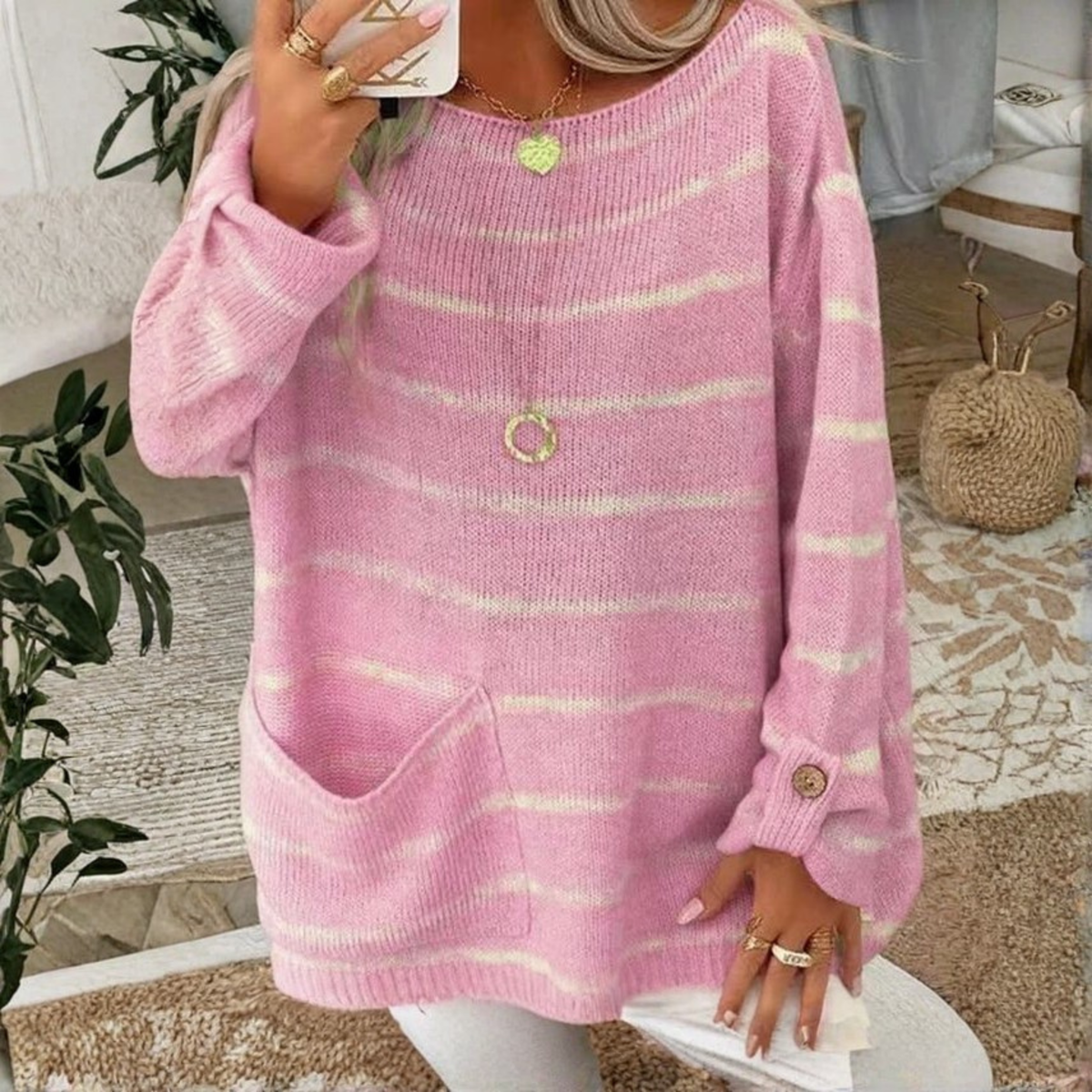 Wren Striped Pocket Sweater